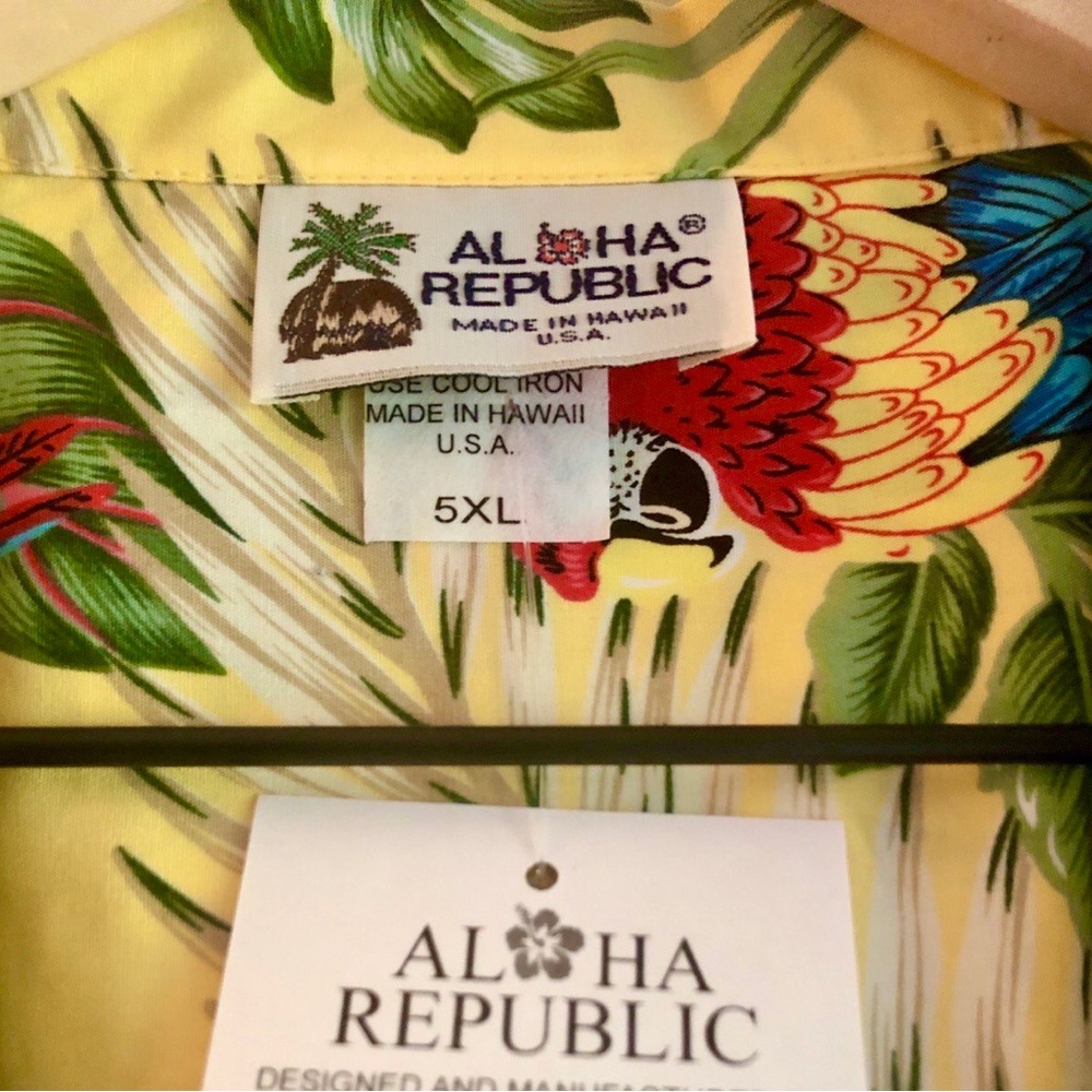 Hawaiian Monstera Button Down 100% Cotton 5XL - Picture 3 of 5